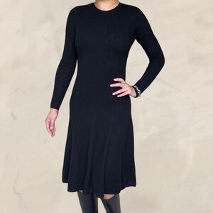 Ralph Lauren black cashmere long sleeve sweater dress blue label italian small